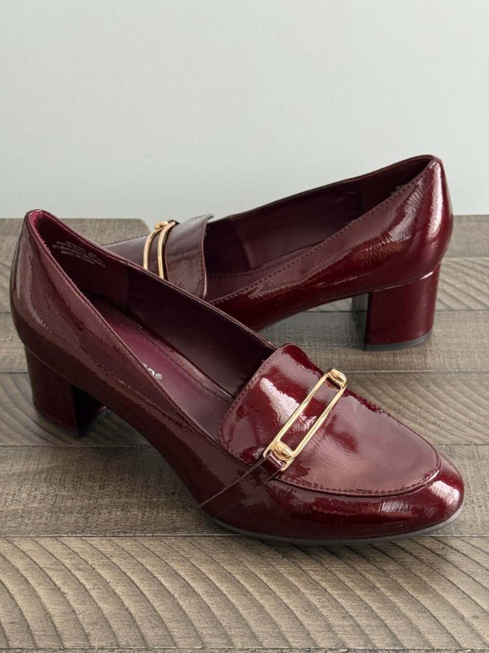 The Limited Jenise Block Heeled Burgundy Loafers Size 9M